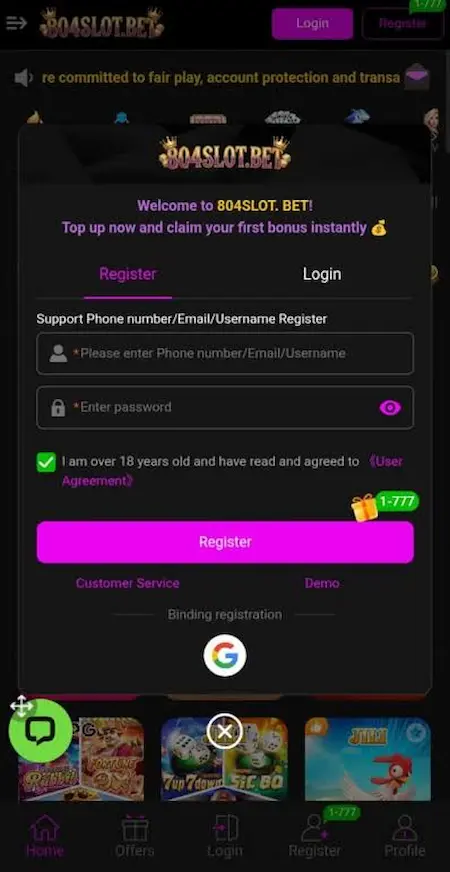 804Slot Game Login