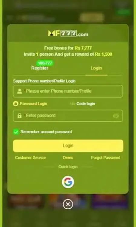 MF777 Game Login